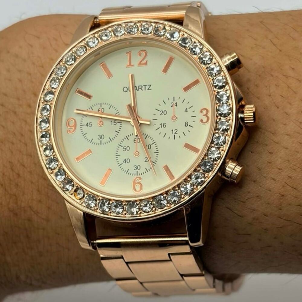Gold Crystal Men's Watch
